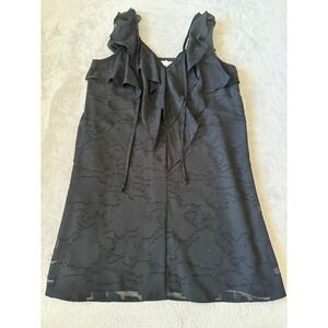 BCBGeneration Size Small Black Mini Dress‎ Ruffle Sleeveless Party Cocktail